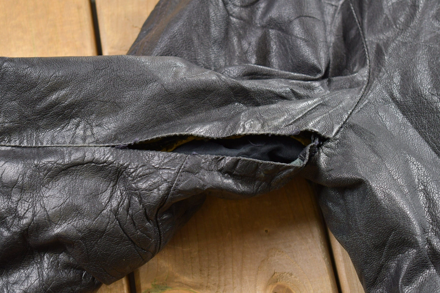 Vintage 1980s Leather Biker Jacket Men's Medium from propervintagecanada