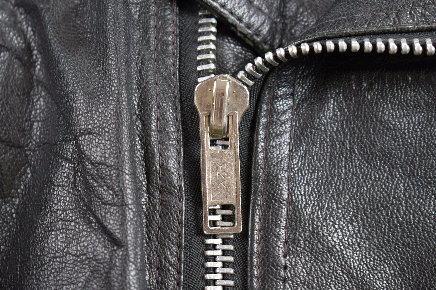 Vintage 1980s Leather Biker Jacket Men's Medium from propervintagecanada