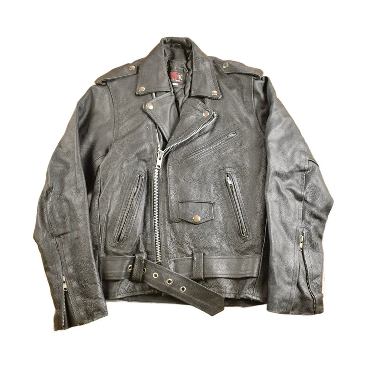 Vintage 1980s Leather Biker Jacket Size 34 from propervintagecanada