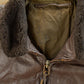Vintage 1980s Leather Bomber Flight Jacket Men's Large from propervintagecanada