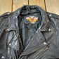 Vintage 1980s Leather Gold Biker Jacket - 44R from propervintagecanada