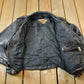 Vintage 1980s Leather Gold Biker Jacket - 44R from propervintagecanada
