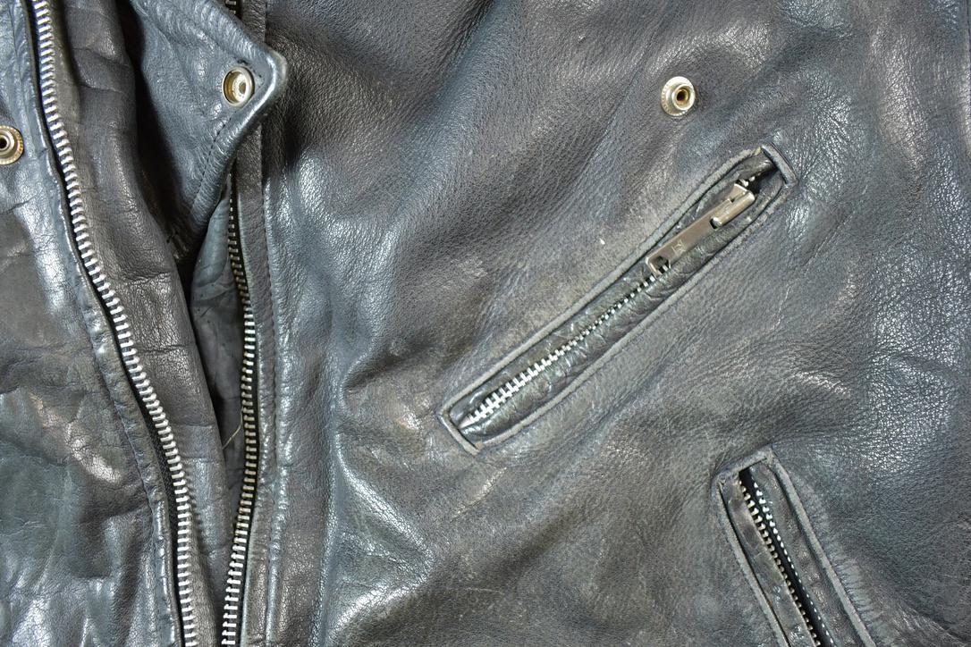 Vintage 1980s Leather Gold Harley Davidson Motorcycle Perfectly Distressed Biker Jacket Made In USA from propervintagecanada