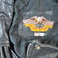 Vintage 1980s Leather Gold Harley Davidson Motorcycle Perfectly Distressed Biker Jacket Made In USA from propervintagecanada