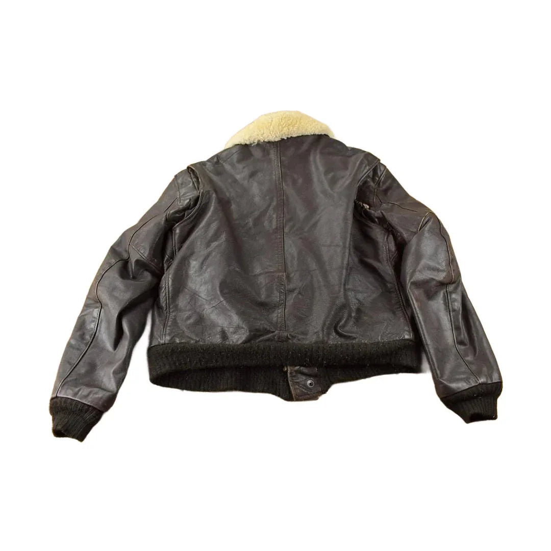 Vintage 1980s Leather Men's Flyer's Jacket Made In USA Men's Large from propervintagecanada