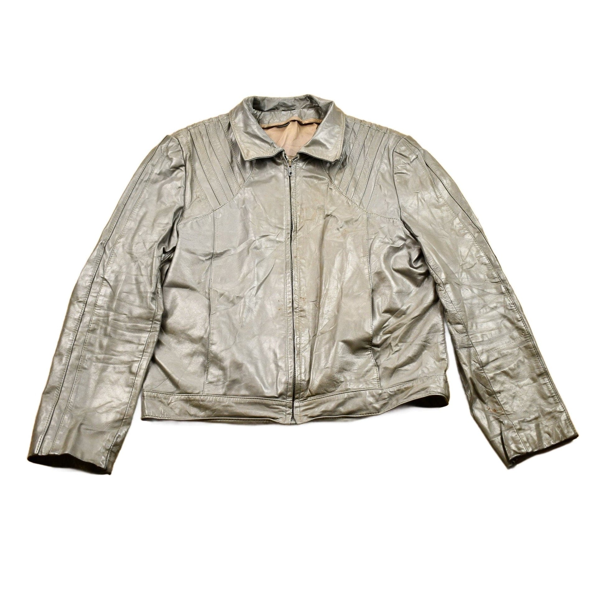 Vintage 1980s Leather Motorcycle JacketMen's Medium