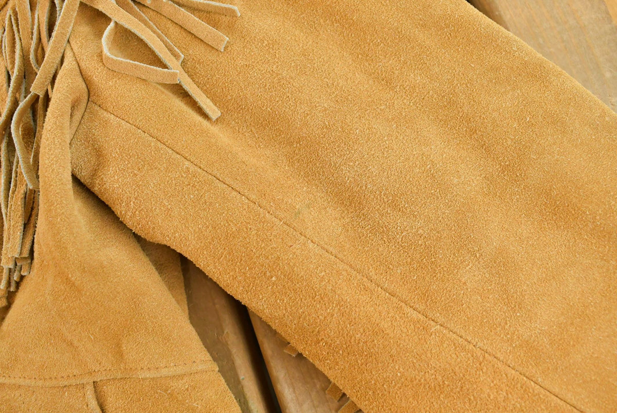 Vintage 1980s Leather Suede Western Fringe Jacket Women's S / 80s Outerwear / Outdoors / Tassels from propervintagecanada