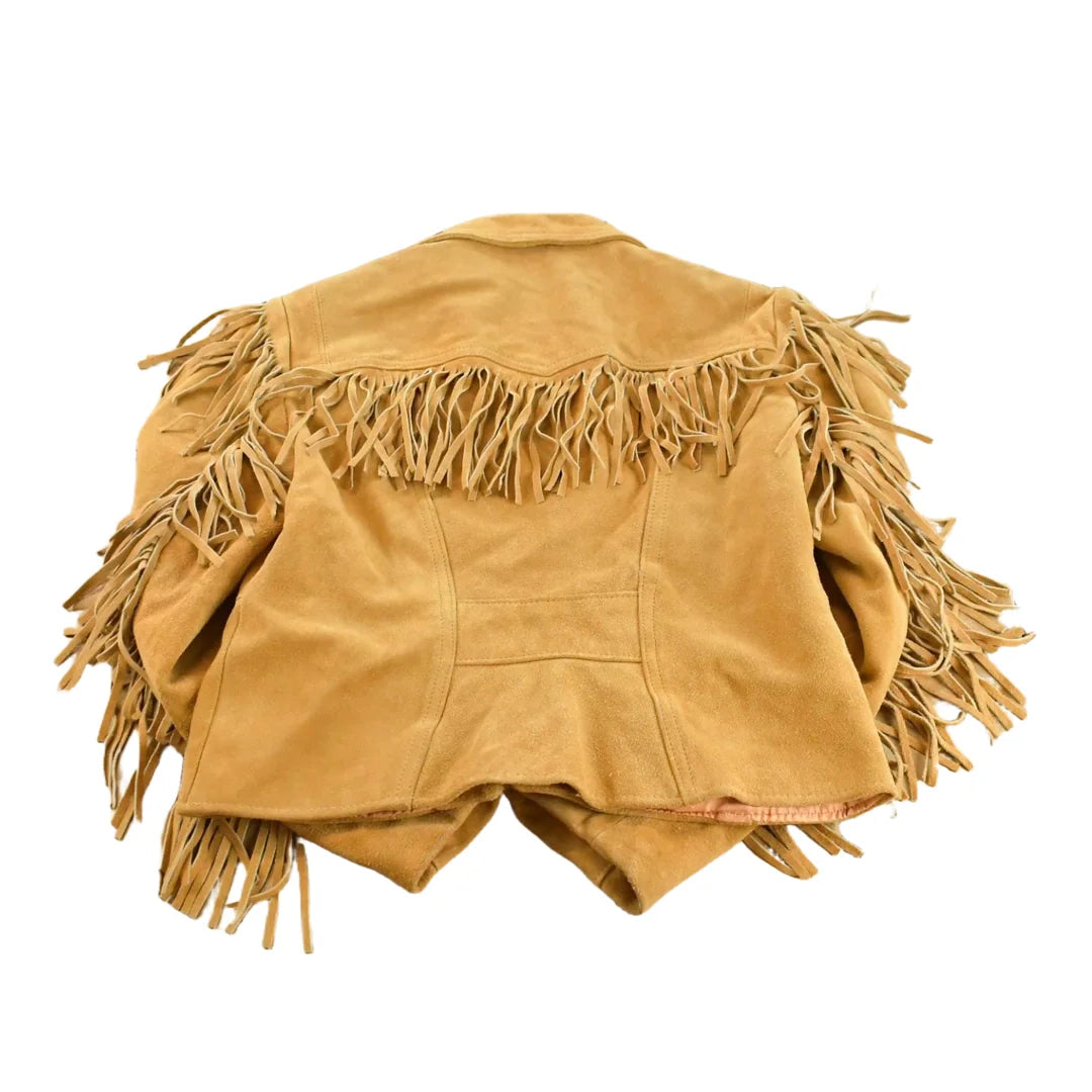Vintage 1980s Leather Suede Western Fringe Jacket Women's S / 80s Outerwear / Outdoors / Tassels from propervintagecanada