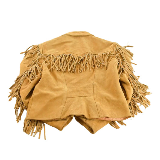 Vintage 1980s Leather Suede Western Fringe Jacket Women's S / 80s Outerwear / Outdoors / Tassels from propervintagecanada