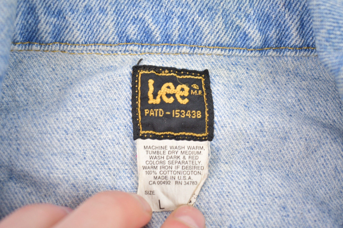 Vintage 1980s Lee Denim Jean Jacket Men's Large from propervintagecanada