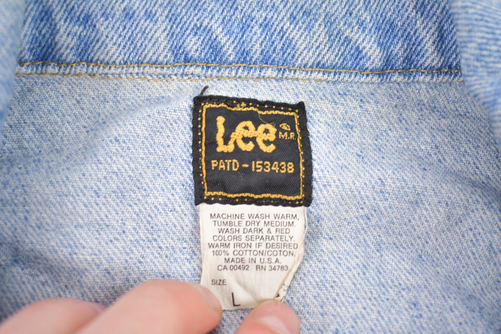 Vintage 1980s Lee Denim Jean Jacket Men's Large from propervintagecanada