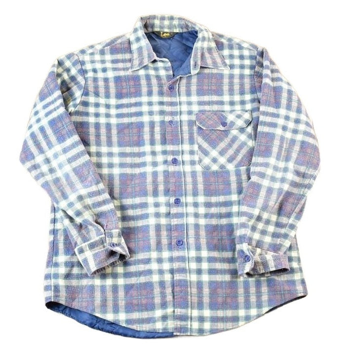 Vintage 1980s Lee Plaid Lined Flannel Shirt Mens M from propervintagecanada