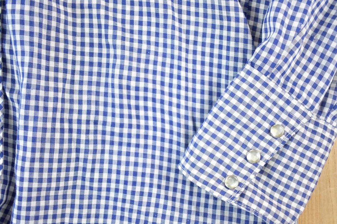 Vintage 1980s Lee Plaid Western Style Button Up Shirt Men's L from propervintagecanada