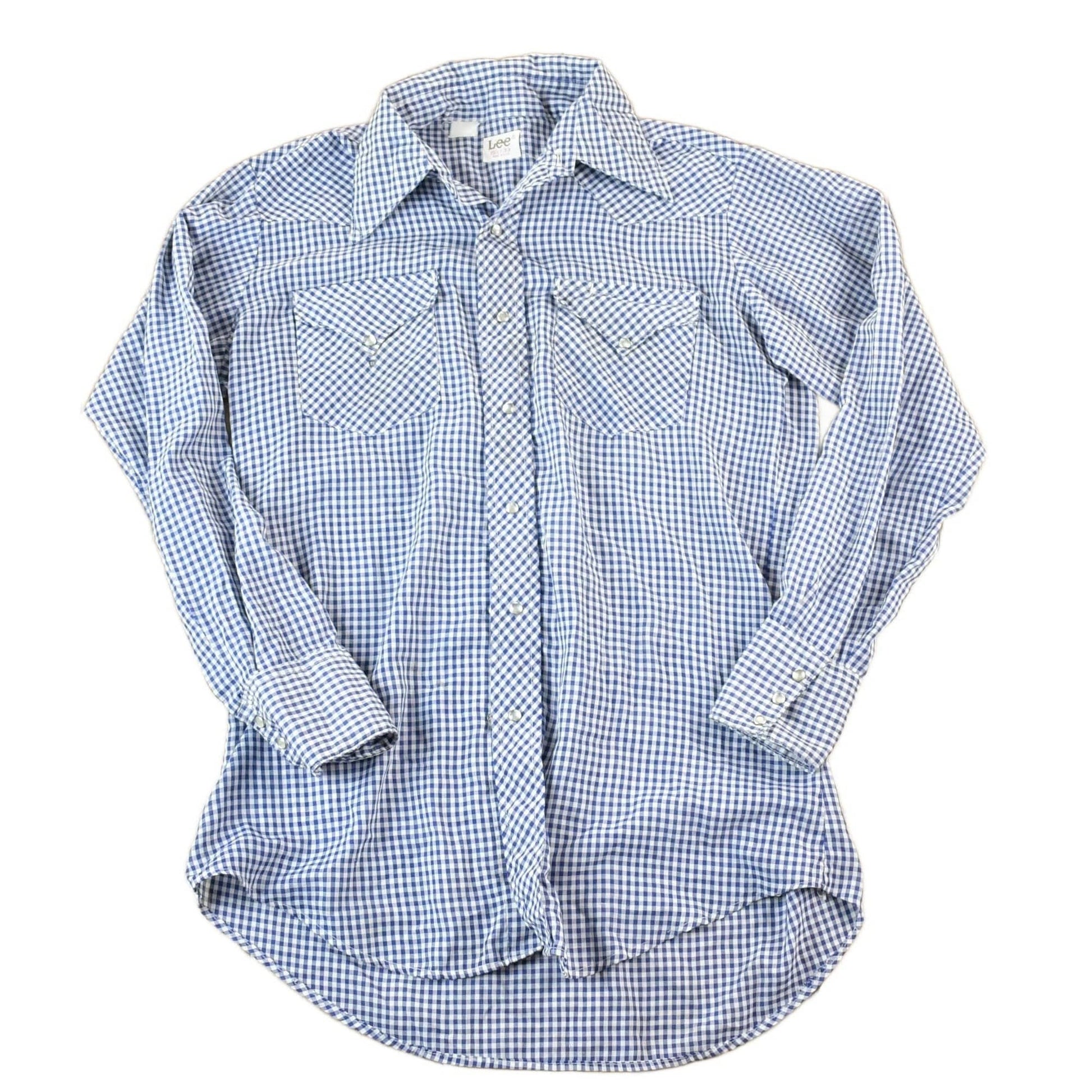 Vintage 1980s Lee Plaid Western Style Button Up Shirt Men's L from propervintagecanada