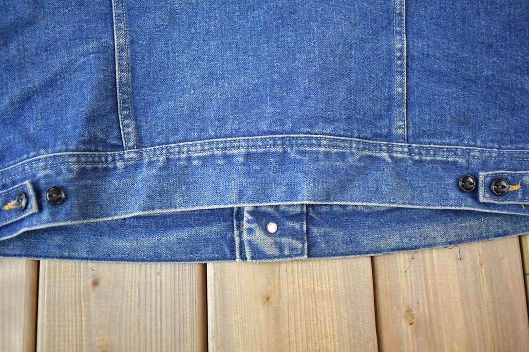 Vintage 1980s Lee Storm Rider Blanket Lined Jean Jacket Men's Large from propervintagecanada
