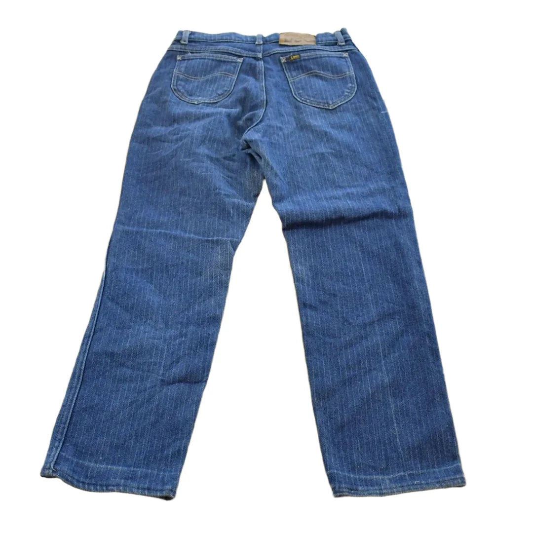 Vintage 1980s Lee Women's Striped Herringbone Denim Jeans Women's 29 x 28 from propervintagecanada