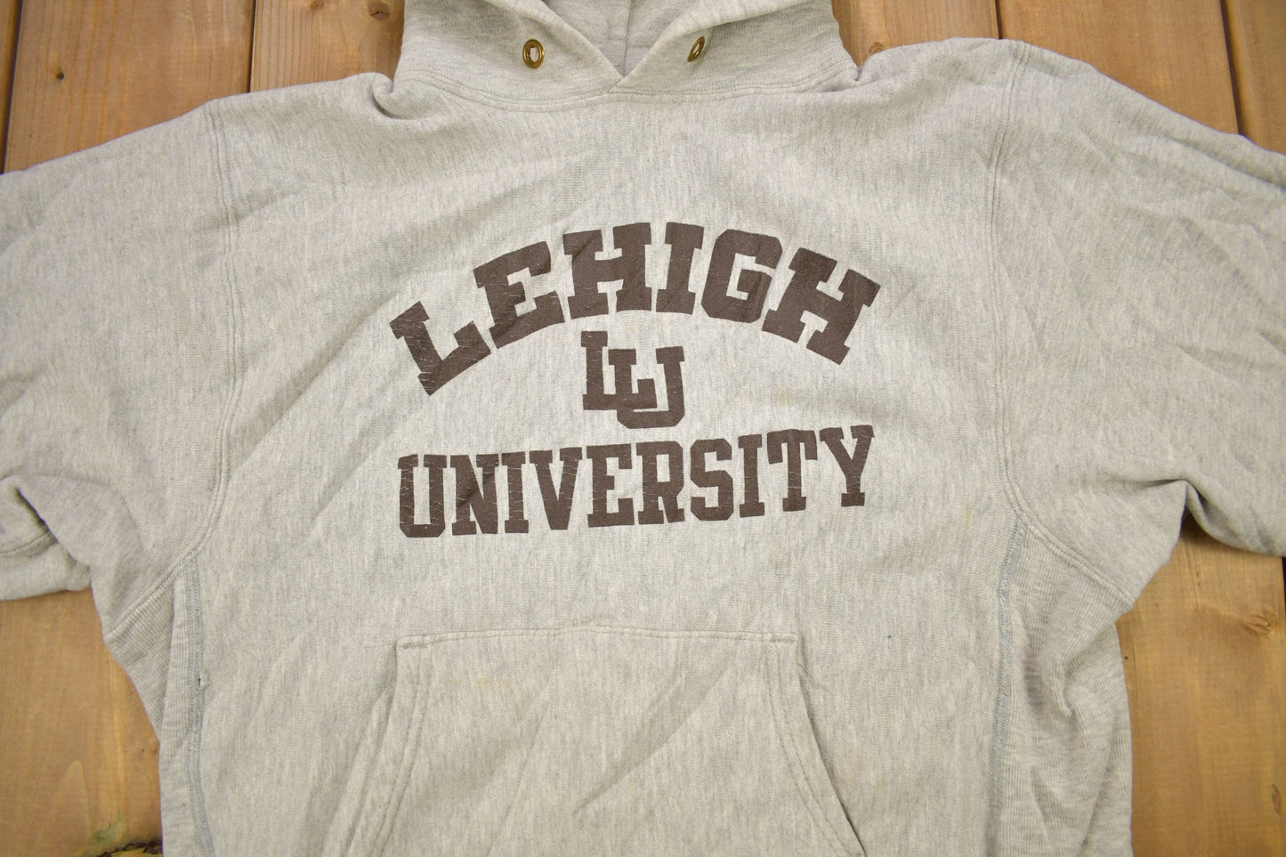 Vintage 1980s Lehigh University Champion Reverse Weave Warmup Hoodie from propervintagecanada