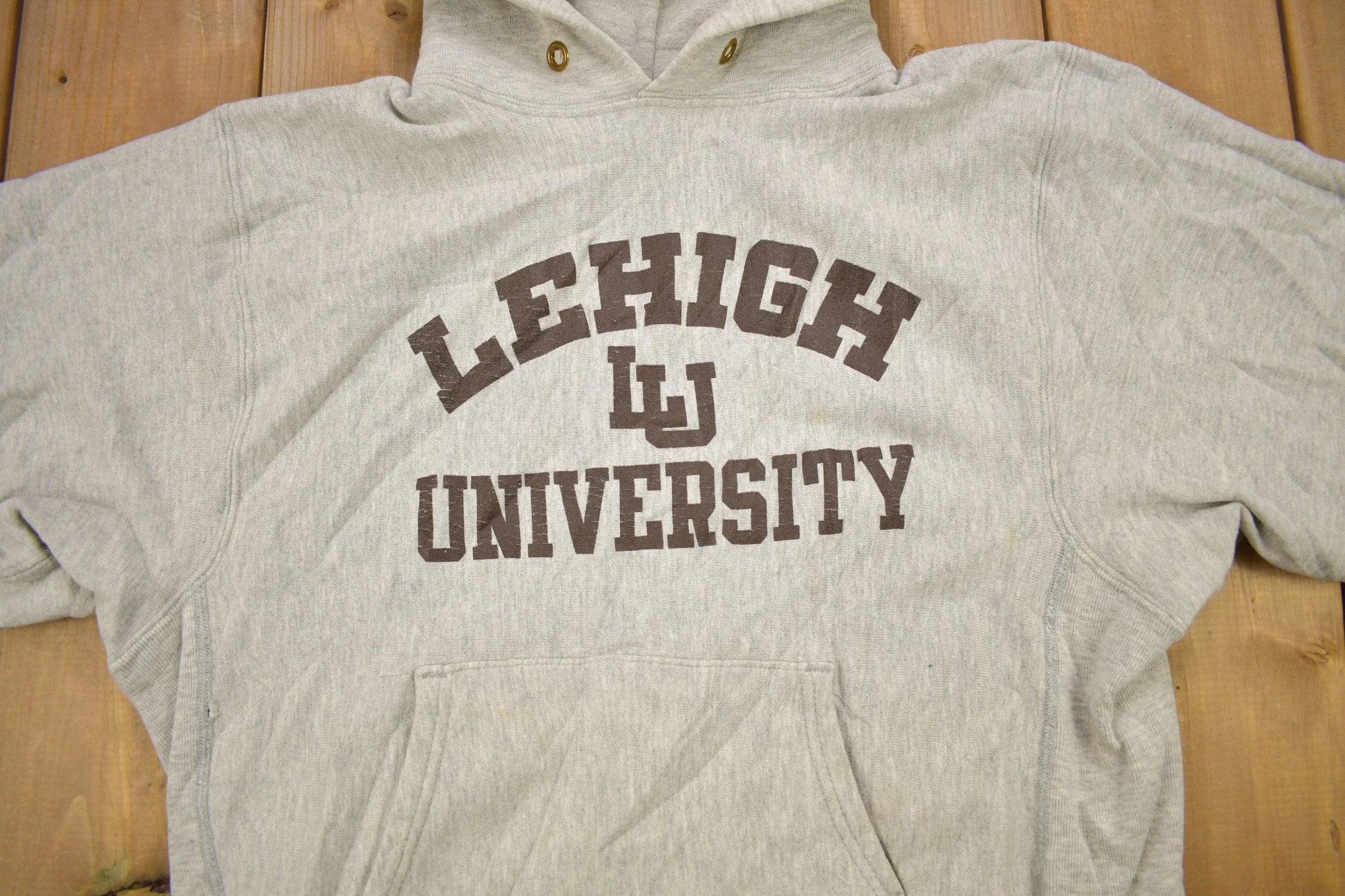 Vintage 1980s Lehigh University Champion Reverse Weave Warmup Hoodie from propervintagecanada
