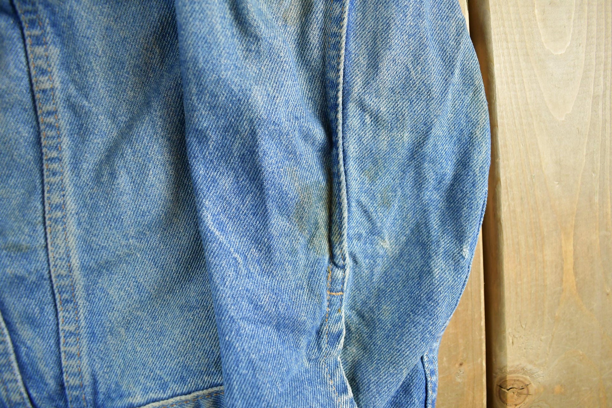 Vintage 1980s Levi's Denim Jean Trucker Jacket Men's Small from propervintagecanada