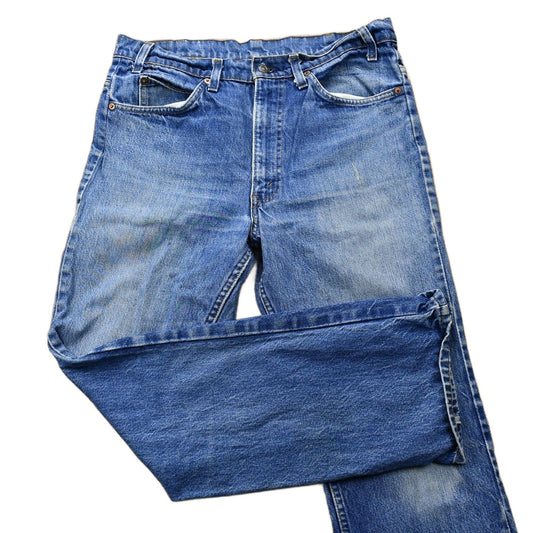 Vintage 1980s Levi's Orange Tab Mid-Wash Bootcut Denim Jeans Men's 33 from propervintagecanada