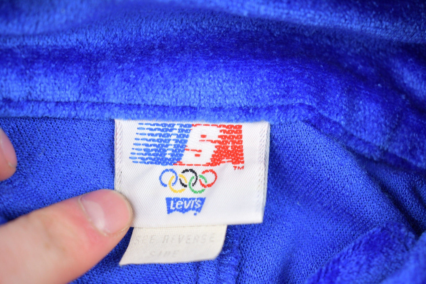 Vintage 1980s Levi's USA Olympics Full Zip Fleece Sweater Men's S from propervintagecanada