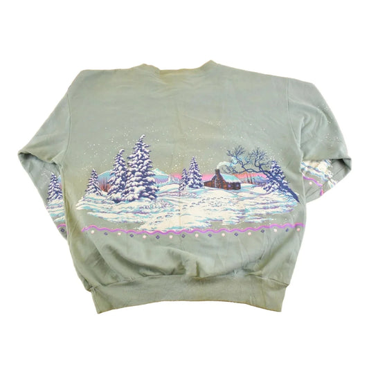 Vintage 1980s Lifestyles AOP Outdoorsman Souvenir Crewneck Sweatshirt Womens XL from propervintagecanada
