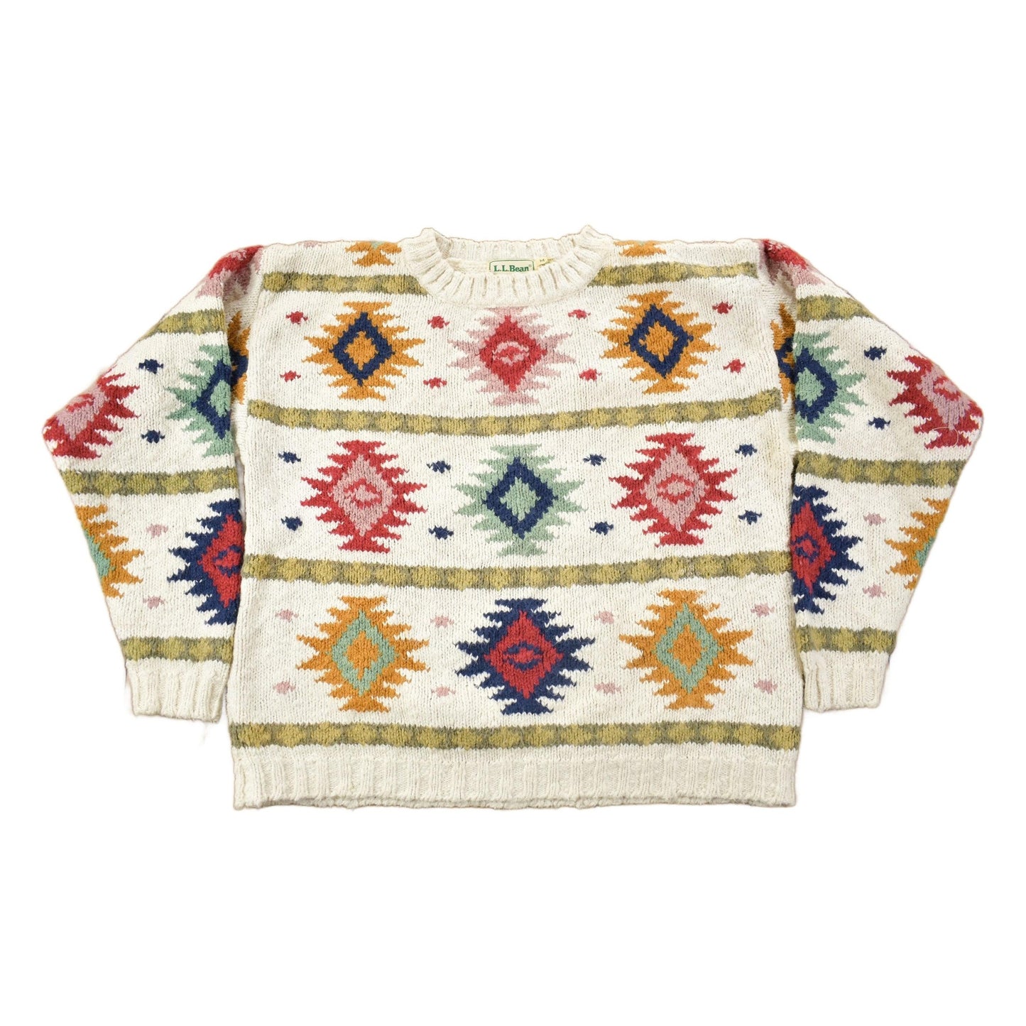 Vintage 1980s LL Bean Aztec Pattern Knit Sweater Men's Medium from propervintagecanada