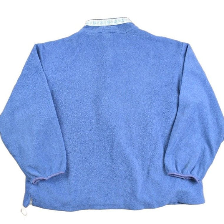 Vintage 1980s LL Bean Blue T Snap Fleece Sweater Men's Medium from propervintagecanada