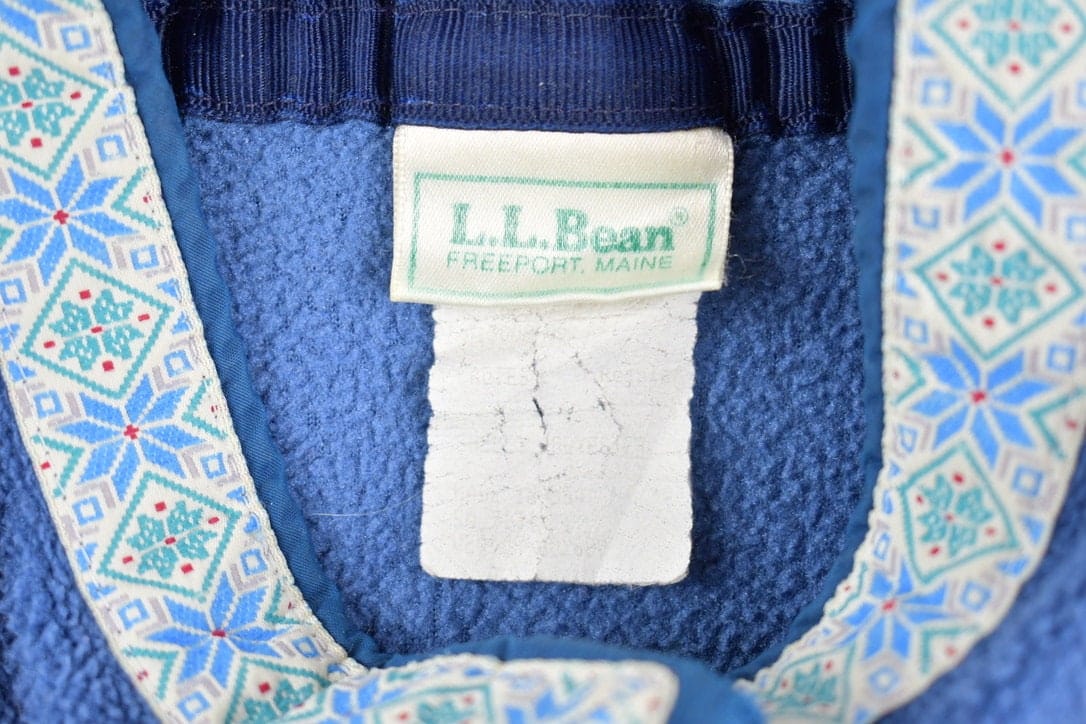 Vintage 1980s LL Bean Blue T Snap Fleece Sweater Men's Medium from propervintagecanada