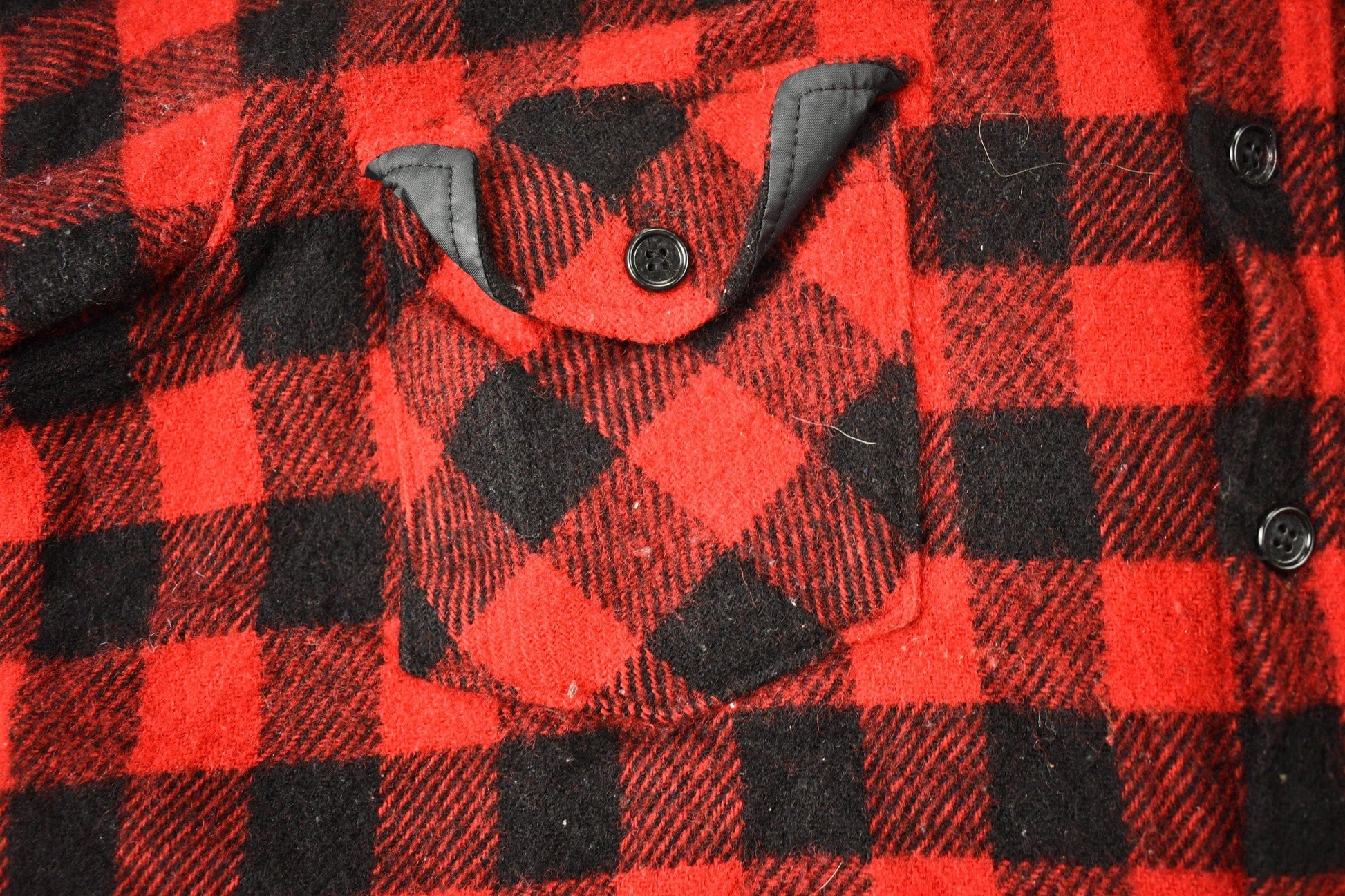 Vintage 1980s LL Bean Buffalo Plaid Wool Button Up Shirt Men's 2XL from propervintagecanada