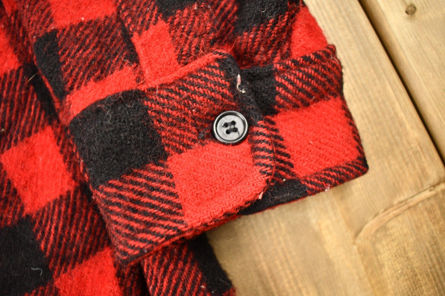 Vintage 1980s LL Bean Buffalo Plaid Wool Button Up Shirt Men's 2XL from propervintagecanada