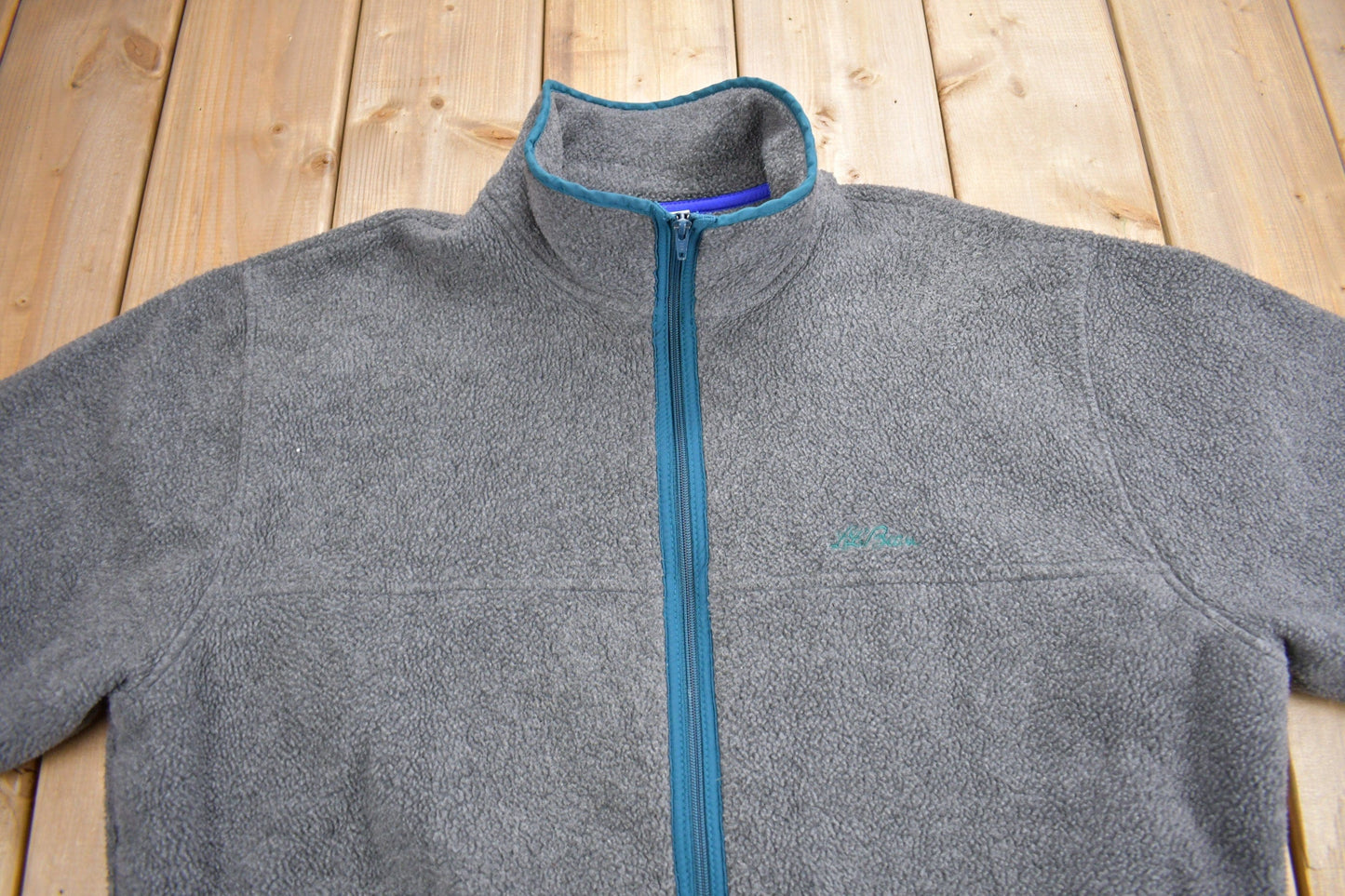 Vintage 1980s LL Bean Full Zip Grey Fleece Sweatshirt Men's 2XL from propervintagecanada