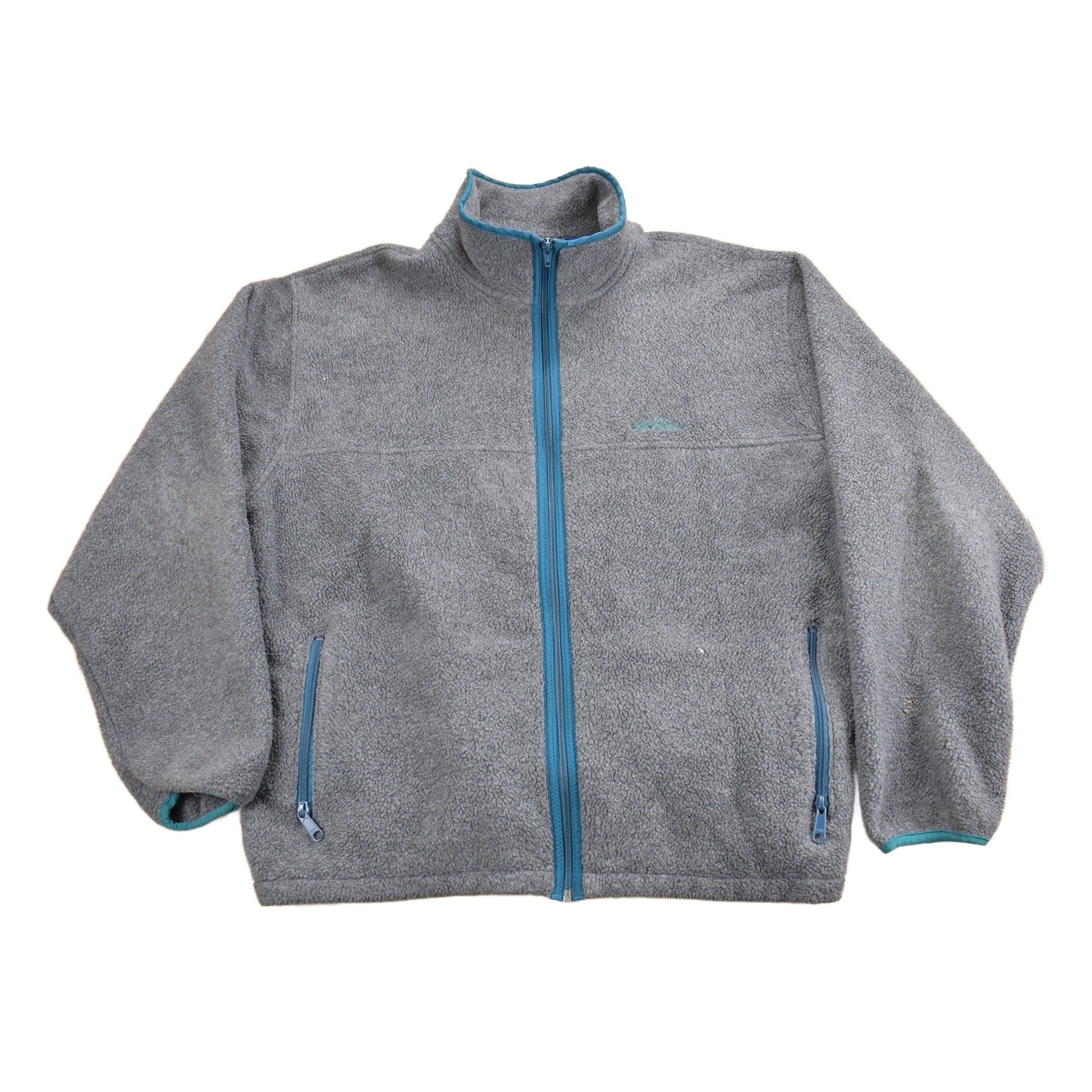 Vintage 1980s LL Bean Full Zip Grey Fleece Sweatshirt Men's 2XL from propervintagecanada