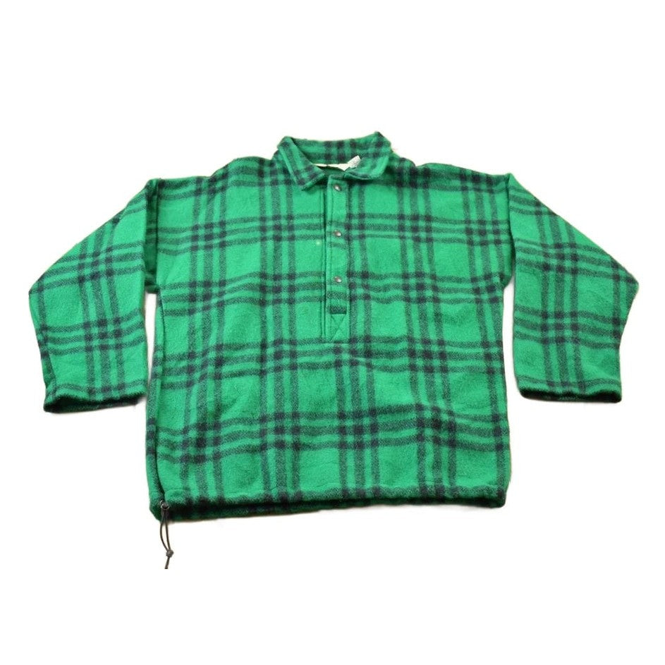 Vintage 1980s LL Bean Green Buffalo Plaid Wool Button Up Shirt Men's Medium from propervintagecanada