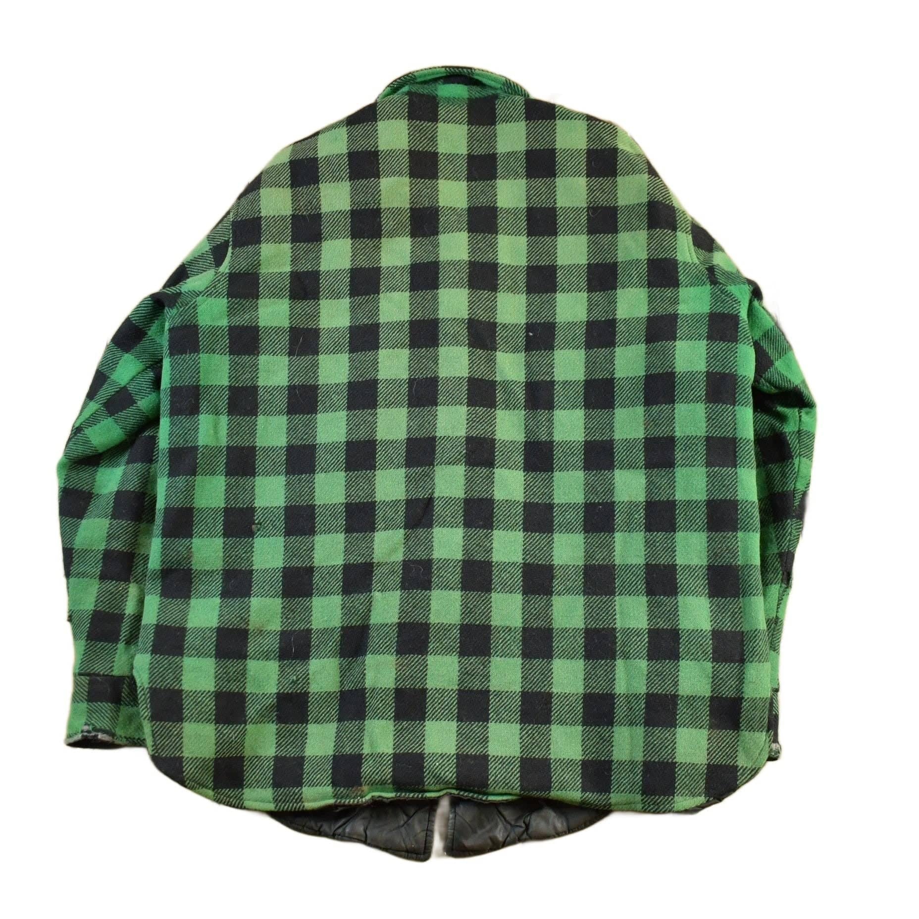Vintage 1980s LL Bean Plaid Wool Button Up Shirt Jacket Men's Large from propervintagecanada