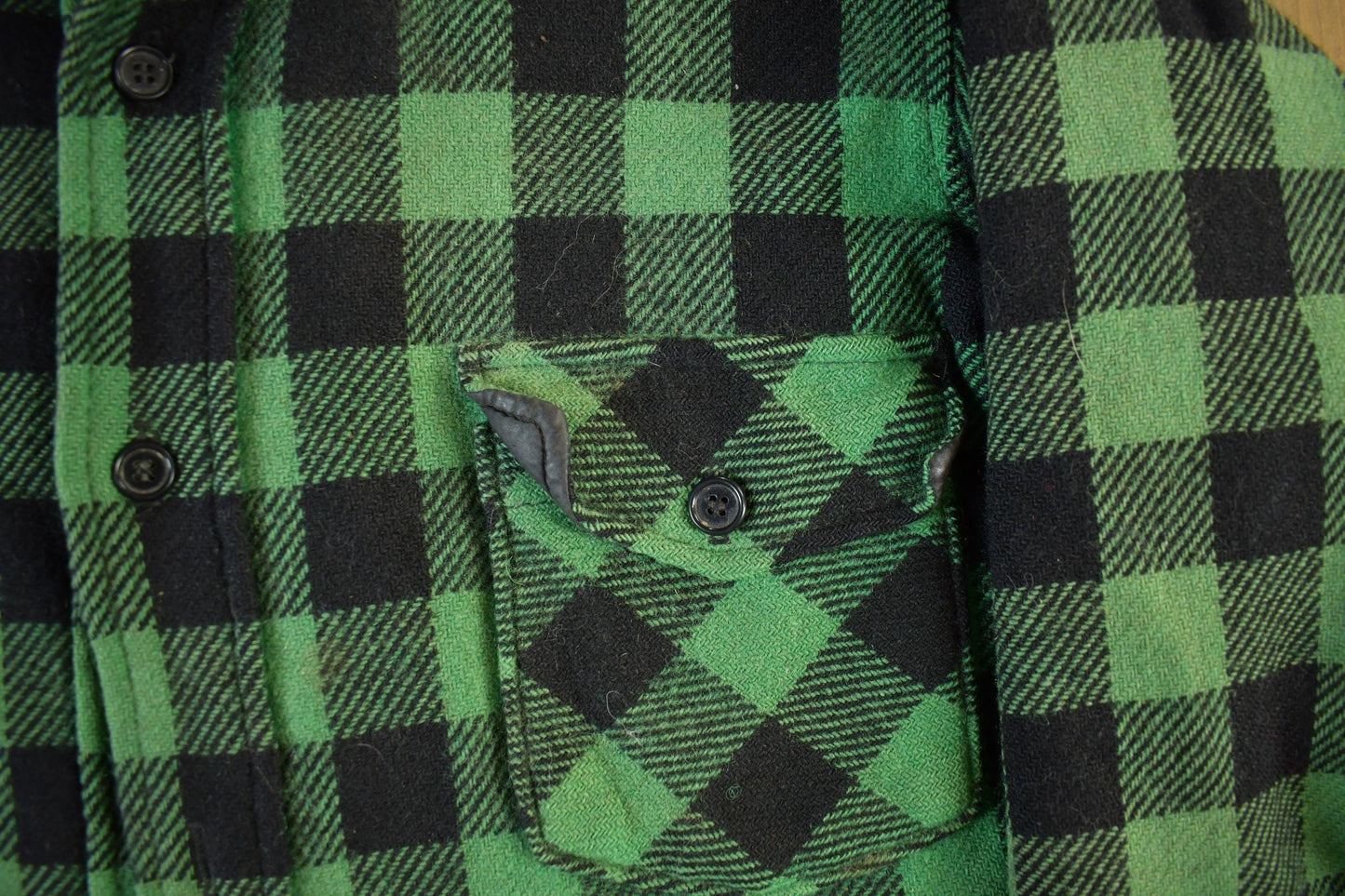 Vintage 1980s LL Bean Plaid Wool Button Up Shirt Jacket Men's Large from propervintagecanada