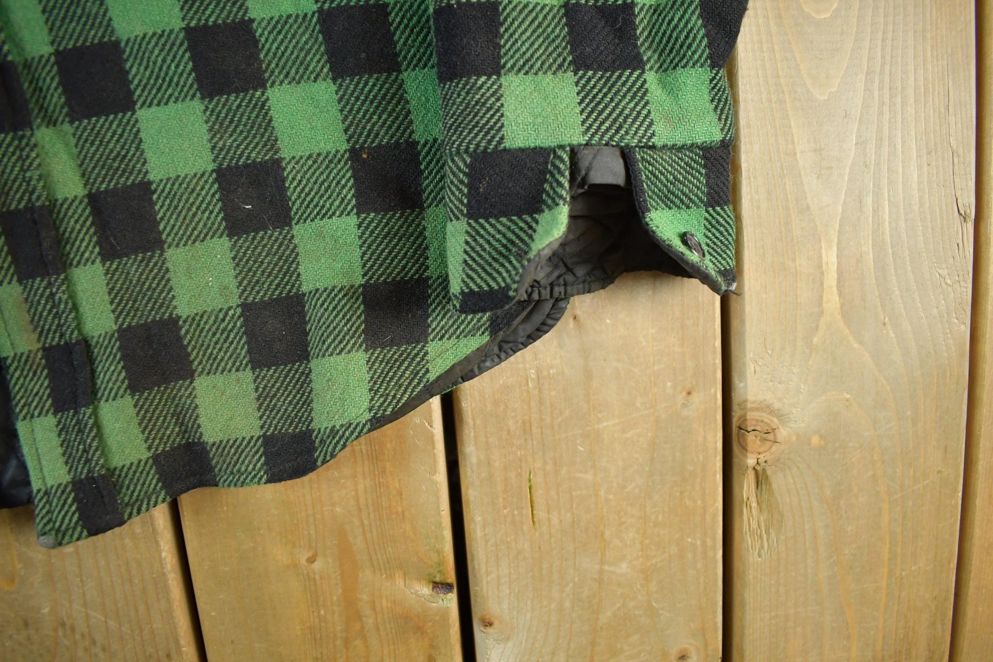 Vintage 1980s LL Bean Plaid Wool Button Up Shirt Jacket Men's Large from propervintagecanada
