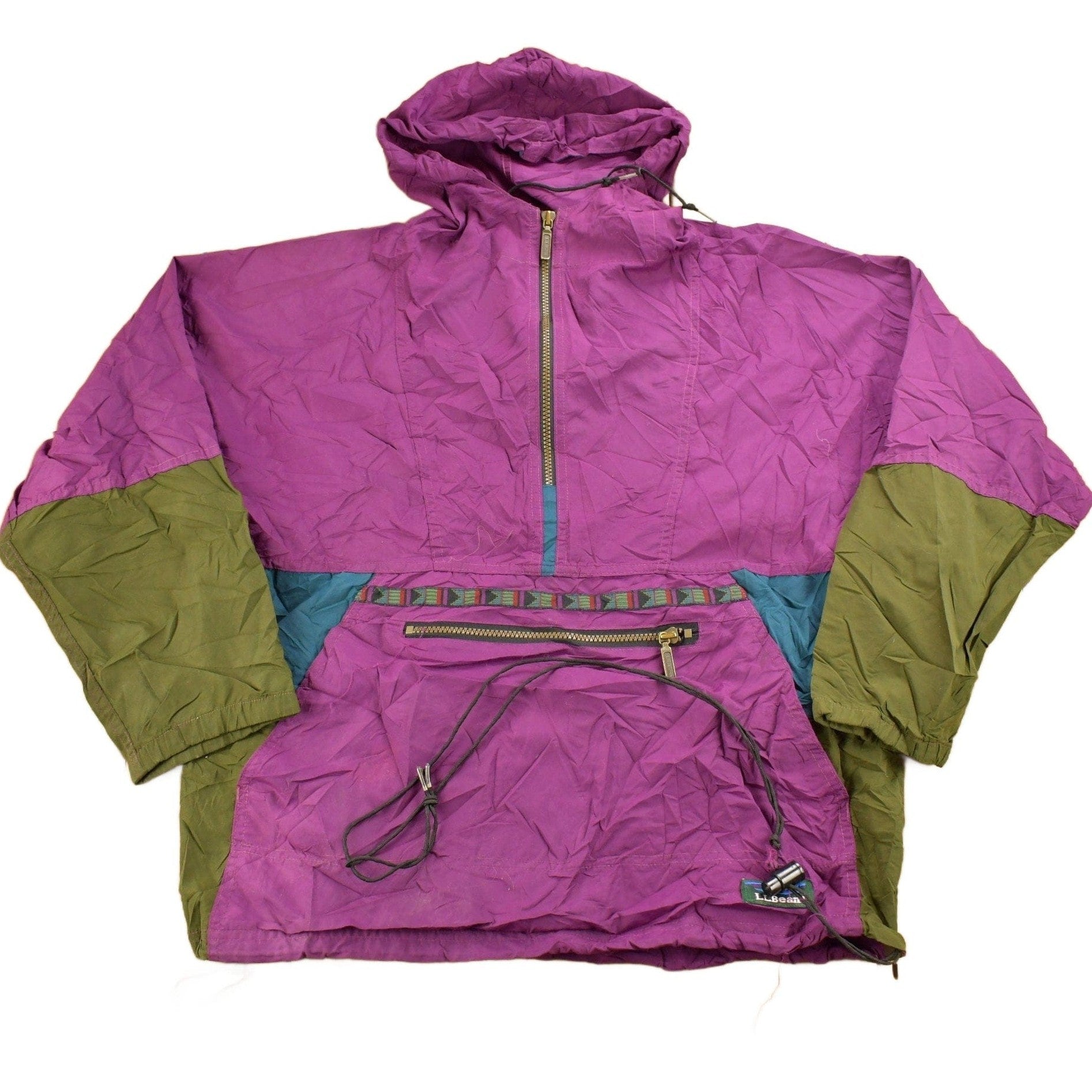 Vintage 1980s LL Bean Quarter Zip Anorak Ladies Windbreaker Jacket Men's Medium from propervintagecanada