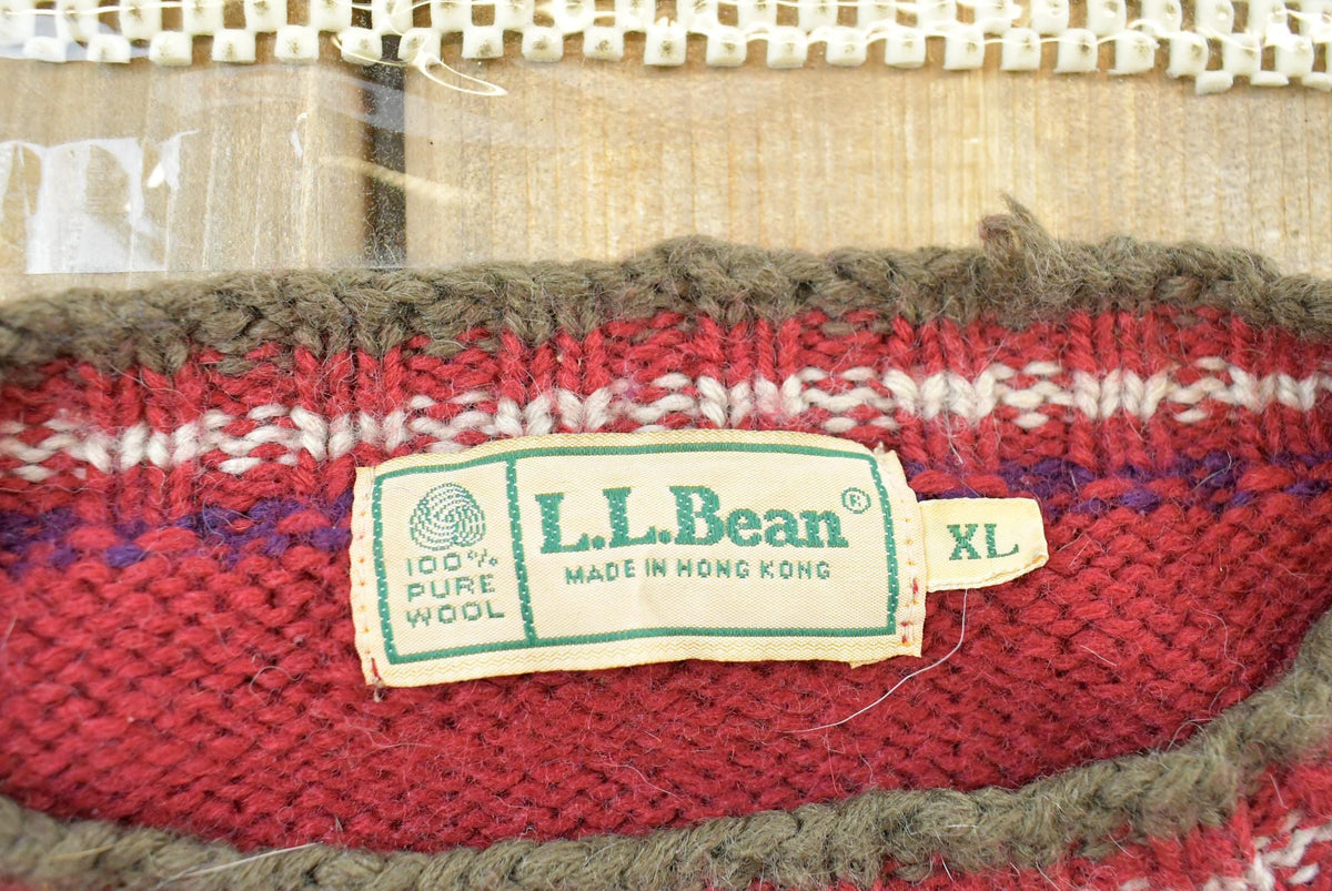 Vintage 1980s LL Bean Wool Knit Crewneck Sweater Men's XL from propervintagecanada