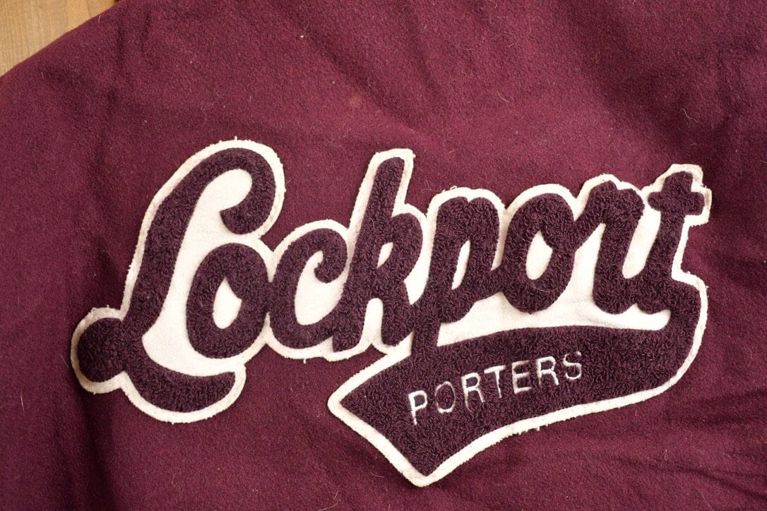 Vintage 1980s Lockport Porters Illinois Wool Varsity Jacket Men's 2XL from propervintagecanada