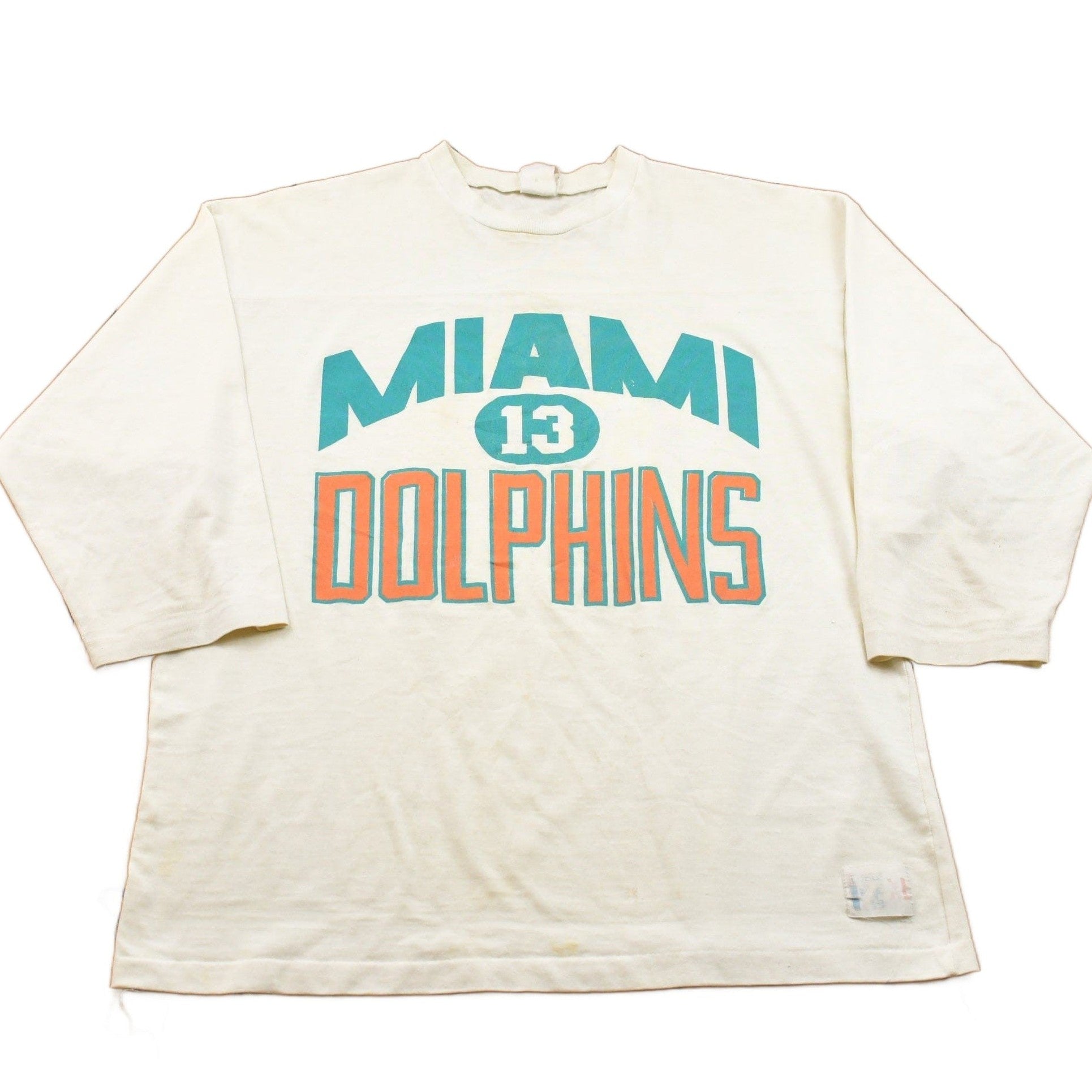 Vintage 1980s Logo 7 Miami Dolphins NFL Crewneck Sweatshirt Men's XL from propervintagecanada
