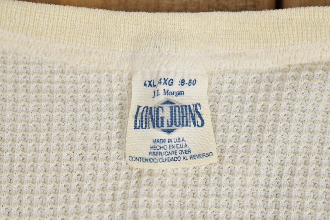 Vintage 1980s Long Johns Waffle Knit Long Sleeve Men's 4XL from propervintagecanada