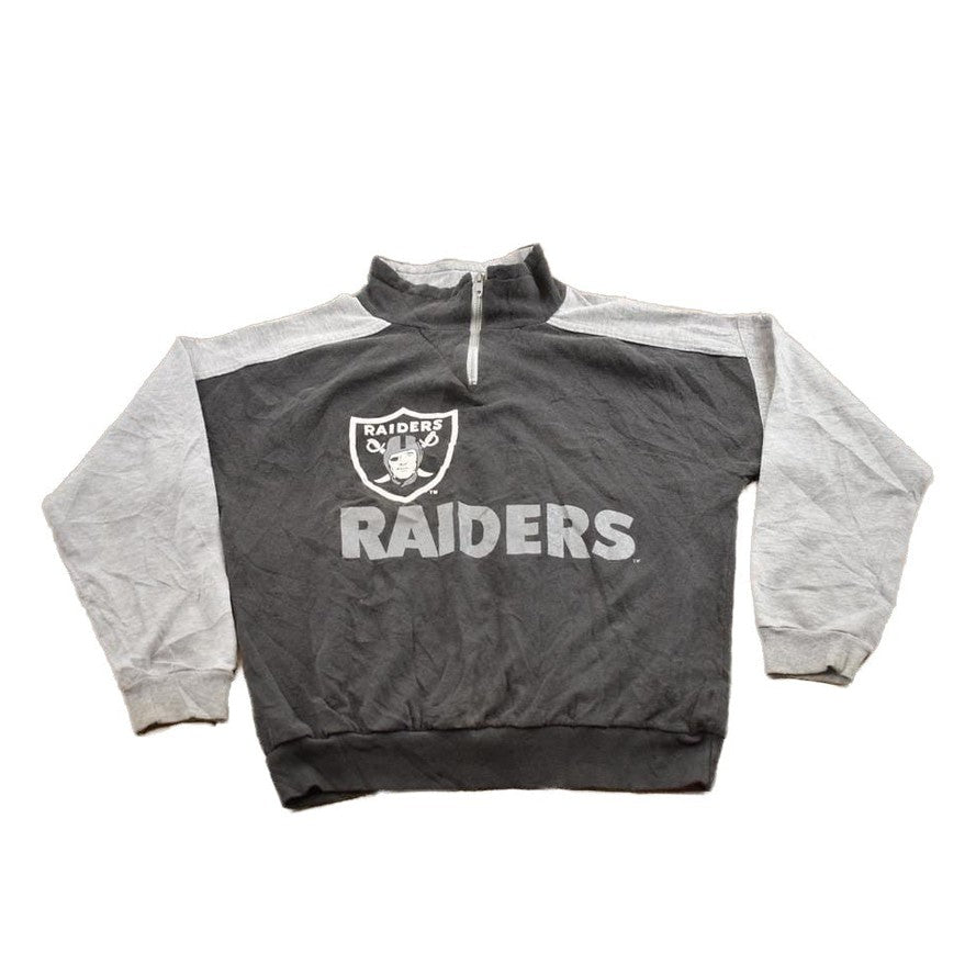 Vintage 1980s Los Angeles Raiders NFL Hummer Sportswear Quarter Zip Sweatshirt Men's Ss S from propervintagecanada
