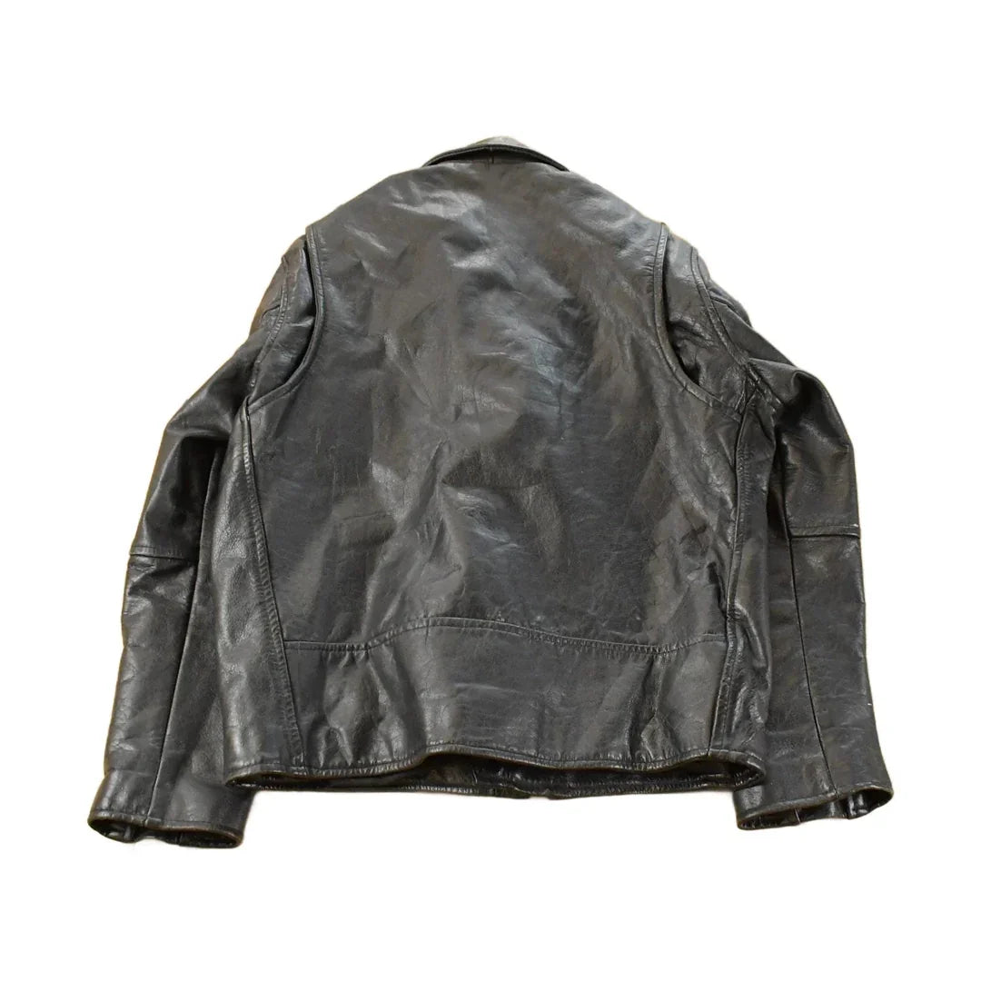 Vintage 1980s Lucky Leather Biker Motorcycle Leather Jacket Women's Medium from propervintagecanada