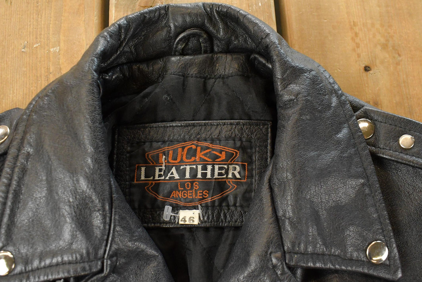 Vintage 1980s Lucky Leather Biker Motorcycle Leather Jacket Women's Medium from propervintagecanada