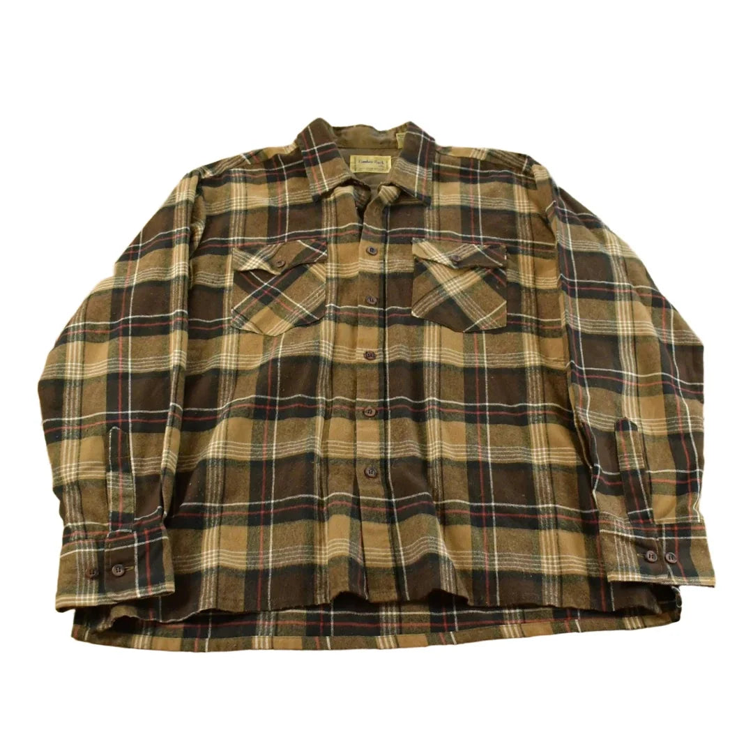 Vintage 1980s Lumberjack Plaid Flannel Button Up Shirt Men's XL from propervintagecanada