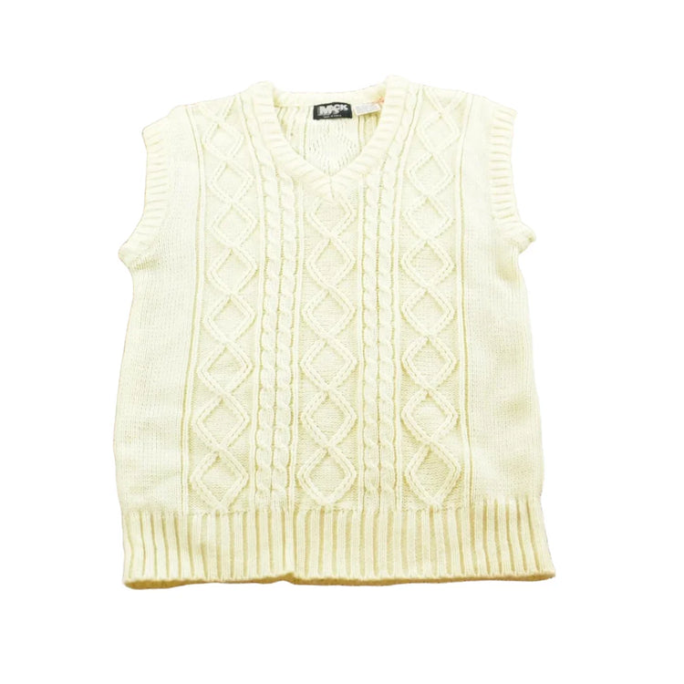 Vintage 1980s Mack Acrylic Cable Knit Sweater Vest Mens XS from propervintagecanada