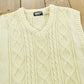 Vintage 1980s Mack Acrylic Cable Knit Sweater Vest Mens XS from propervintagecanada