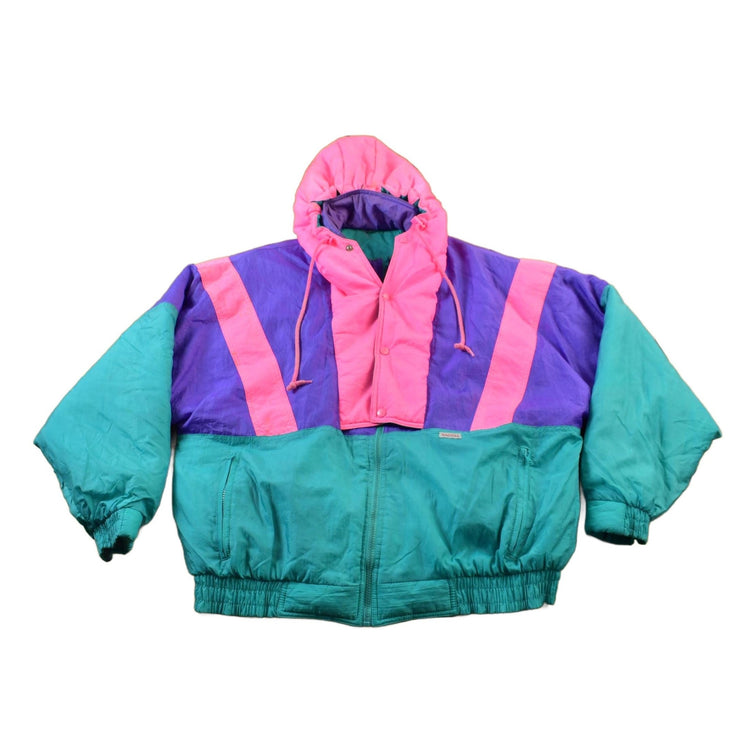 Vintage 1980s Manual Color Block Windbreaker Men's XL from propervintagecanada
