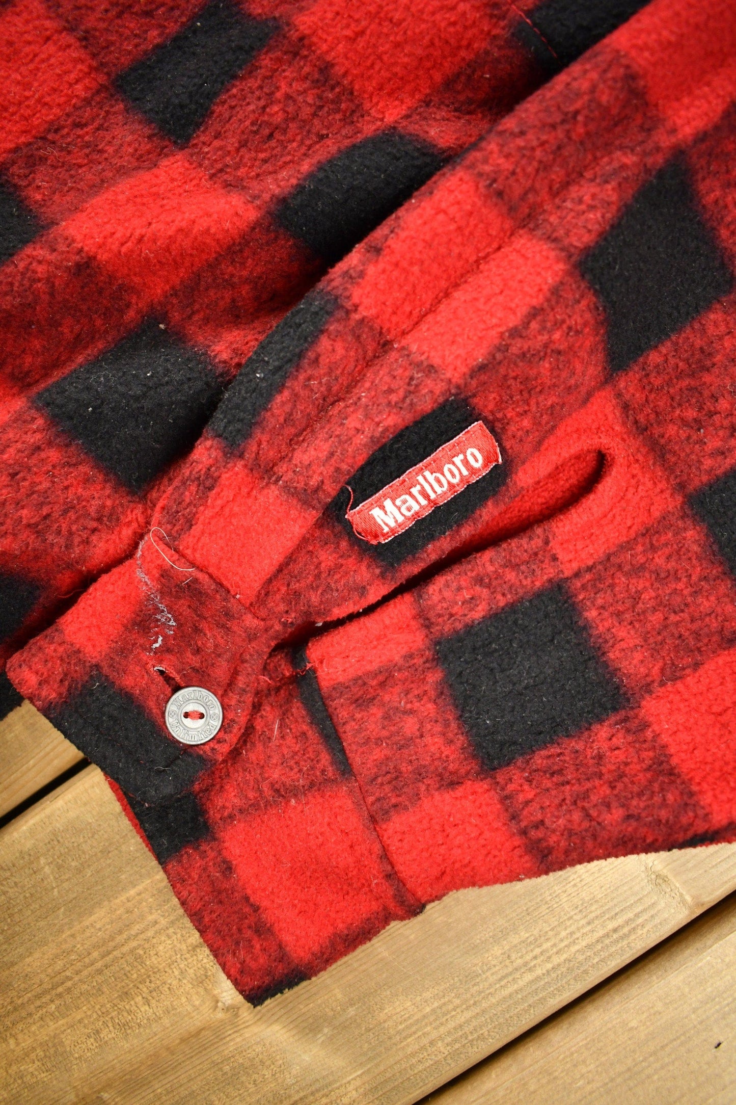 Vintage 1980s Marlboro Cigarettes Reversible Quarter Zip Fleece Sweater Men's 2XL from propervintagecanada